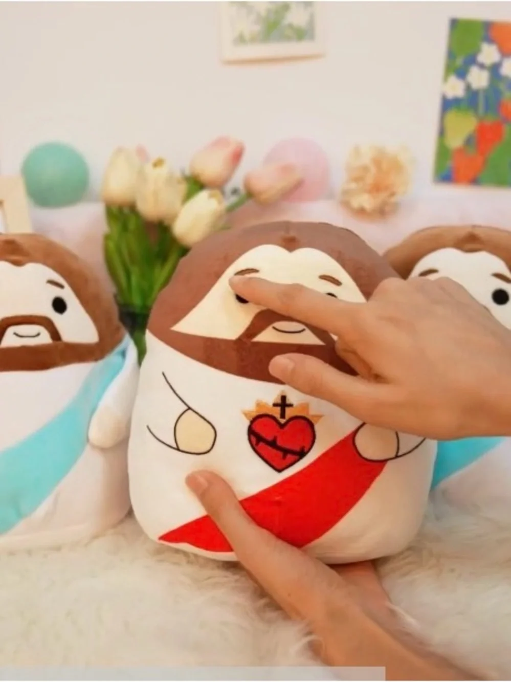Get Your Jesus On Stuffie - Blue or Red - 9”